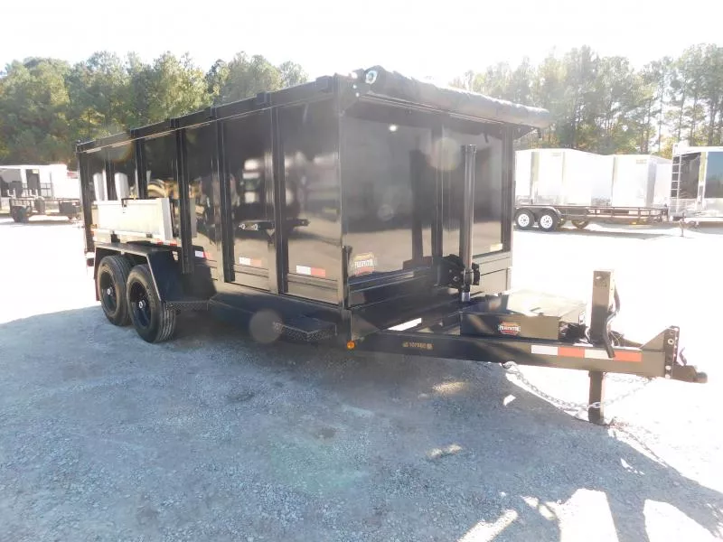 2026 Covered Wagon Trailers Prospector 7x16 Telescoping with 4' Sides 8k Axles Dump Trailer