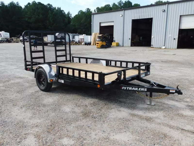 2026 PJ Trailers  83"x12"  with Rear Gate and Side Mount ATV Ramps Utility Trailer