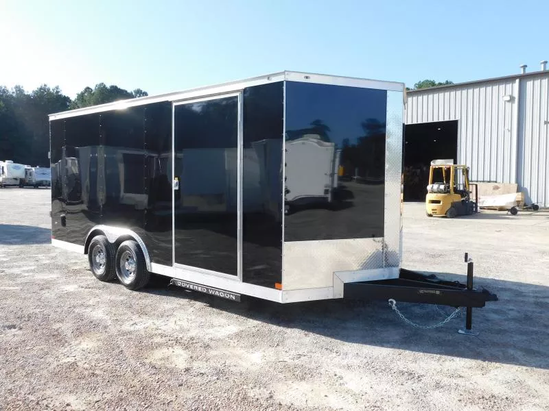 2026 Covered Wagon Trailers Gold Series 8.5x18 Vnose with 5200lb Axles 7' Inside  Car / Racing Trailer
