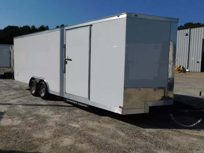 2025 Covered Wagon Trailers 8.5x24 Vnose with 5200lb Axles 7' Inside Car / Racing Trailer