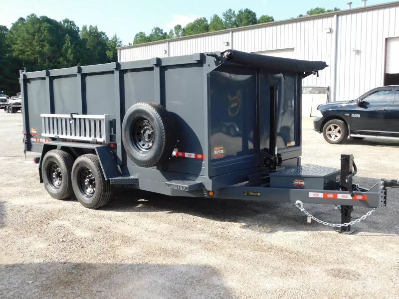 2026 Covered Wagon Trailers Prospector 7x14 Telescoping  with 48" Sides 7K Axles Dump Trailer