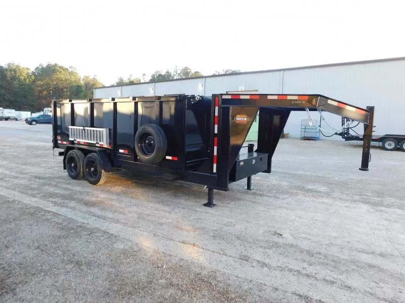 2026 Covered Wagon Trailers Prospector 7x16 Gooseneck Telescoping  with 4' Sides 8k Axles Dump Trailer