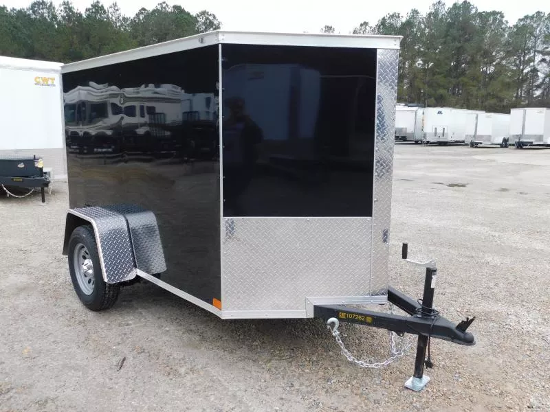 2026 Covered Wagon Trailers 5x8 Vnose with Swing Rear Door Cargo / Enclosed Trailer