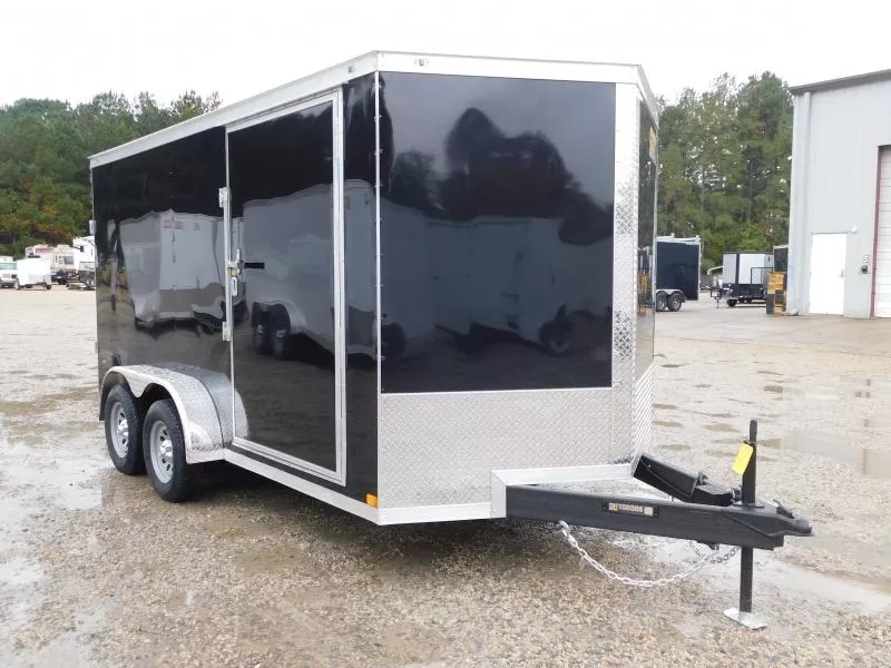 2026 Covered Wagon Trailers Gold Series 7x14 Vnose with Ramp Door Car / Racing Trailer