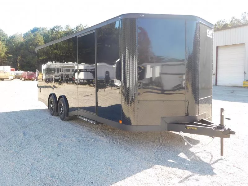 2026 Covered Wagon Trailers Gold Series 8.5x24 Vnose Black with Blackout and Extras Cargo / Enclosed Trailer