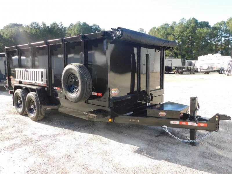 2026 Covered Wagon Trailers Prospector 7x16 Telescoping with 48" Sides 7K Axles Dump Trailer
