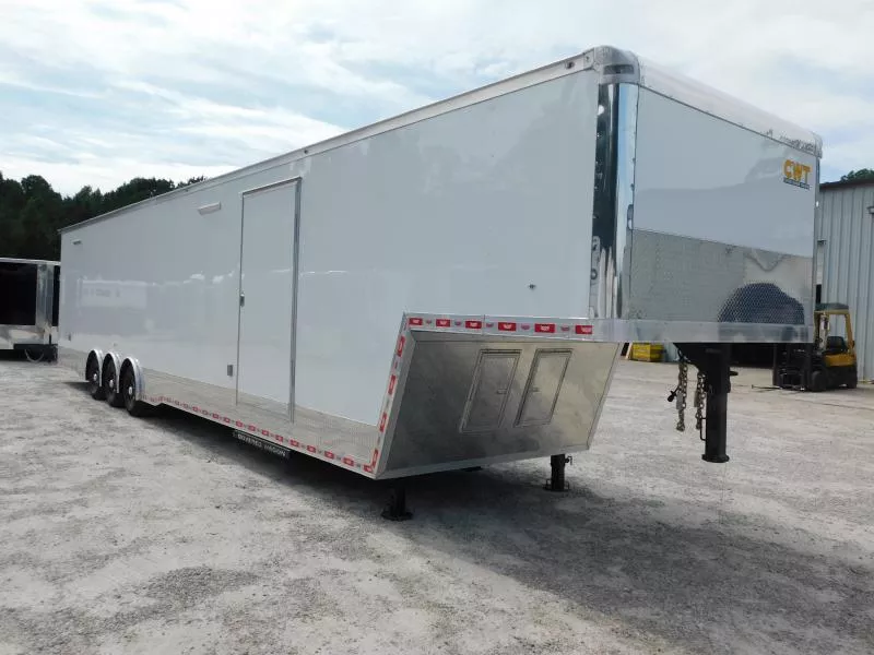 2025 Covered Wagon Trailers Gold Series 44' Gooseneck with Cabinets on the Sidewall Car / Racing Trailer
