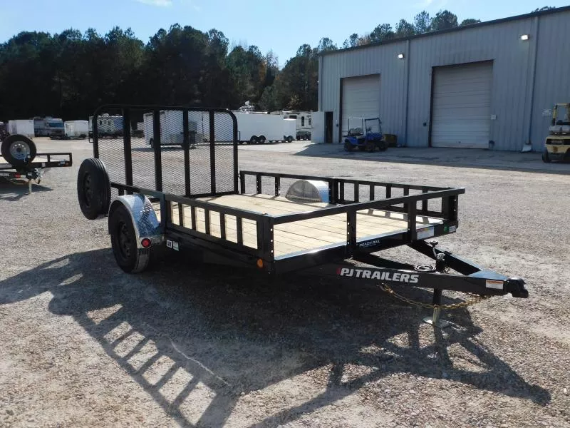 2026 PJ Trailers 83"x12"  with Rear Gate and Side Mount ATV Ramps Utility Trailer