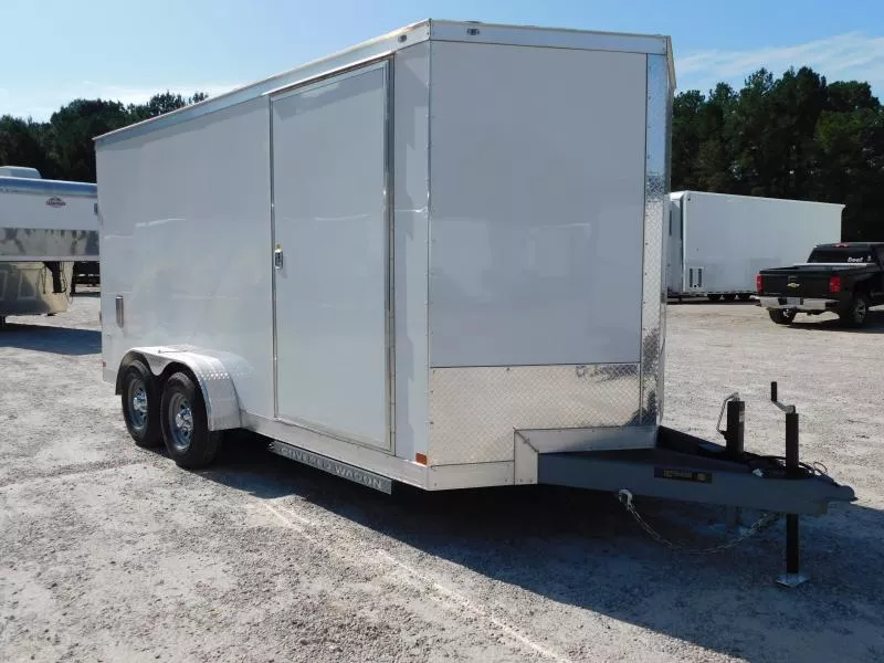 2024 Covered Wagon Trailers Gold Series 7x16 Vnose Heavy Duty Upgrades  5200LB Axles Extras Cargo / Enclosed Trailer