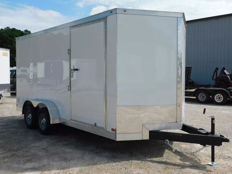 2026 Covered Wagon Trailers  7x16 Vnose  with Ramp Door 7' Inside Cargo / Enclosed Trailer