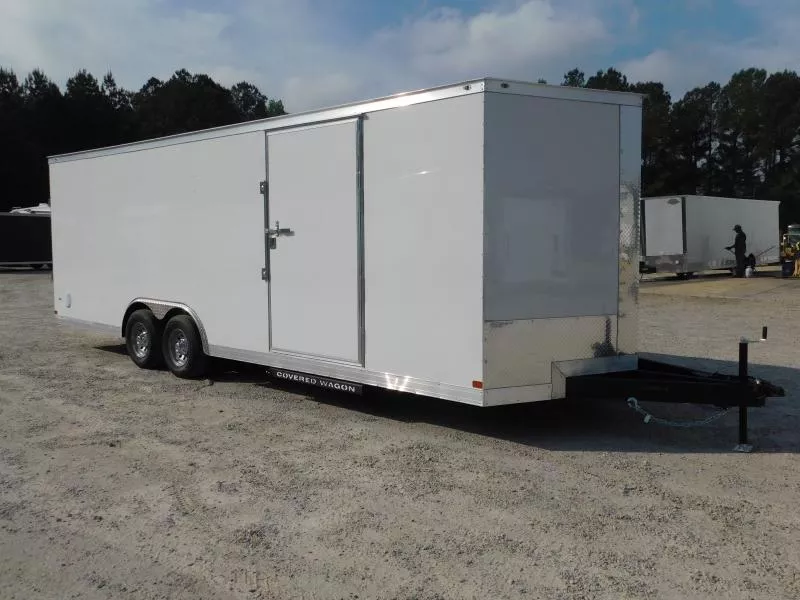 2025 Covered Wagon Trailers 8.5x24 Vnose with 5200lb Axles 7' Inside Car / Racing Trailer