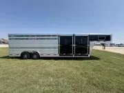 2026 Exiss Trailers STC 8024 24x8 Stock Combo Trailer w/Hydraulic Jack