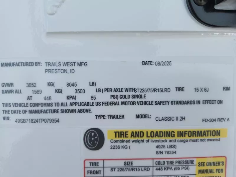 new Horse Trailers Trails West  for sale, in Auburn, CA Thumbnail 19