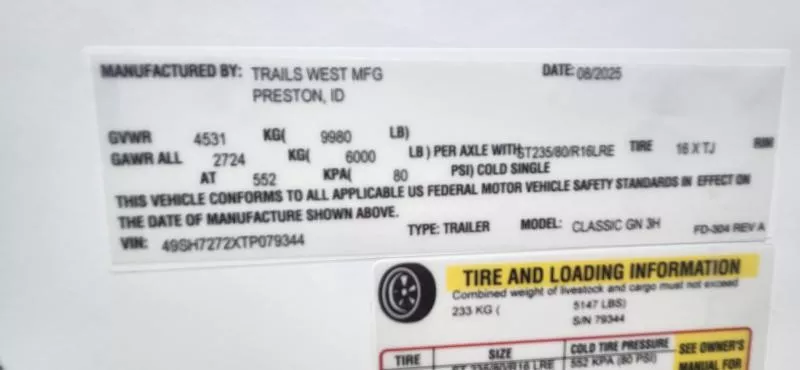 new Horse Trailers Trails West  for sale, in Auburn, CA Thumbnail 9