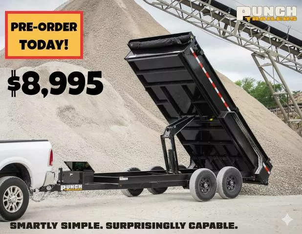 2026 Punch Trailers 7x14 14K Scissor Dump Trailer