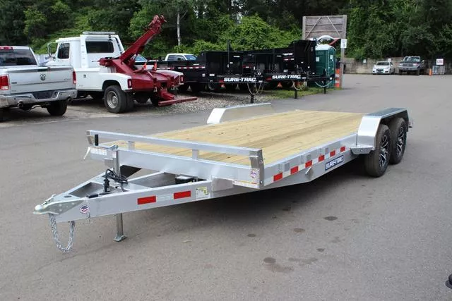 2026 Sure-Trac 7x18 Aluminum Wood Deck Car Trailer