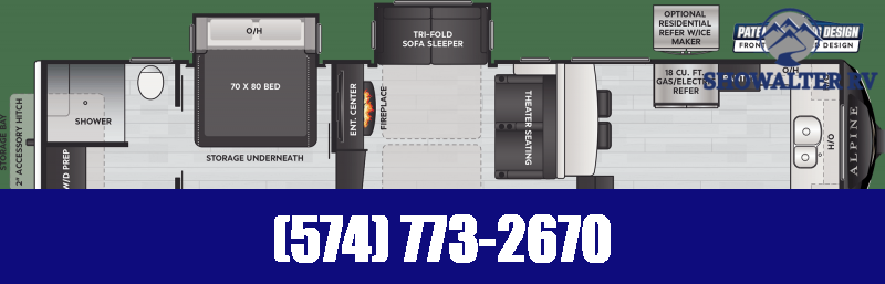 new Fifth Wheel Trailers Keystone RV Alpine for sale, in Nappanee, IN Thumbnail 2