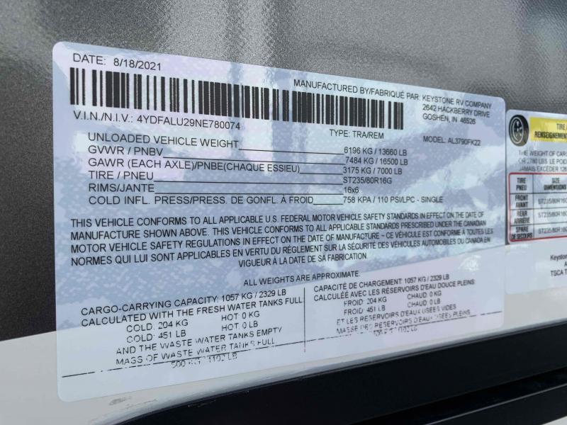 new Fifth Wheel Trailers Keystone RV Alpine for sale, in Nappanee, IN Thumbnail 30