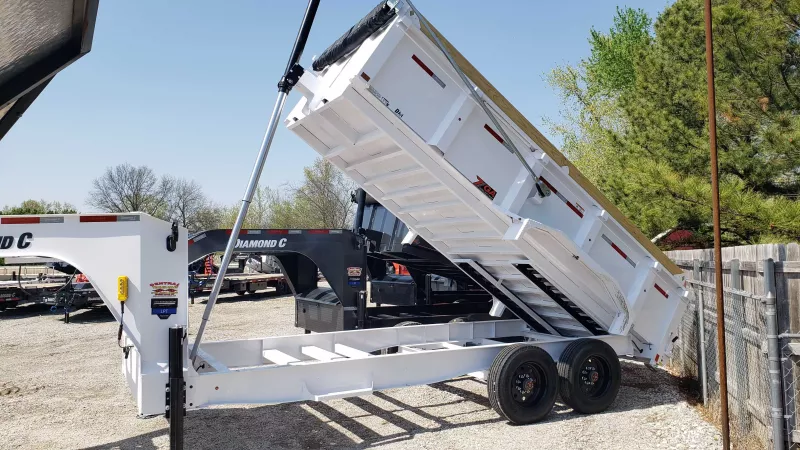 2025 Diamond C Trailers (98956) 16'X82" ARCTIC WHITE LPT210 LOW PROFILE TELESCOPIC DUMP TRAILER W/GOOSENECK