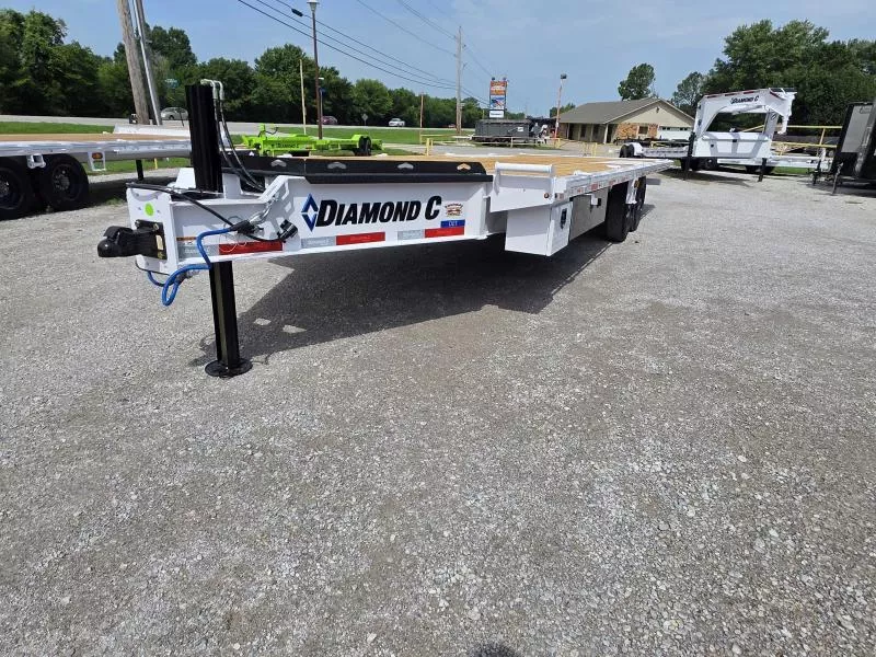 2025 Diamond C Trailers DET-210 (02906) 24'X102" Full Tilt HD Equipment Trailer Tilt Trailer, Arctic White