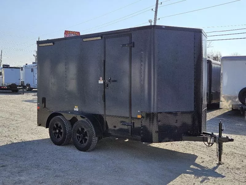 2026 Cargo Craft EV-7142  7'X14' (70447) CHARCOAL GRAY EV SPORTS V-NOSE PACKAGE, RAMP DOOR