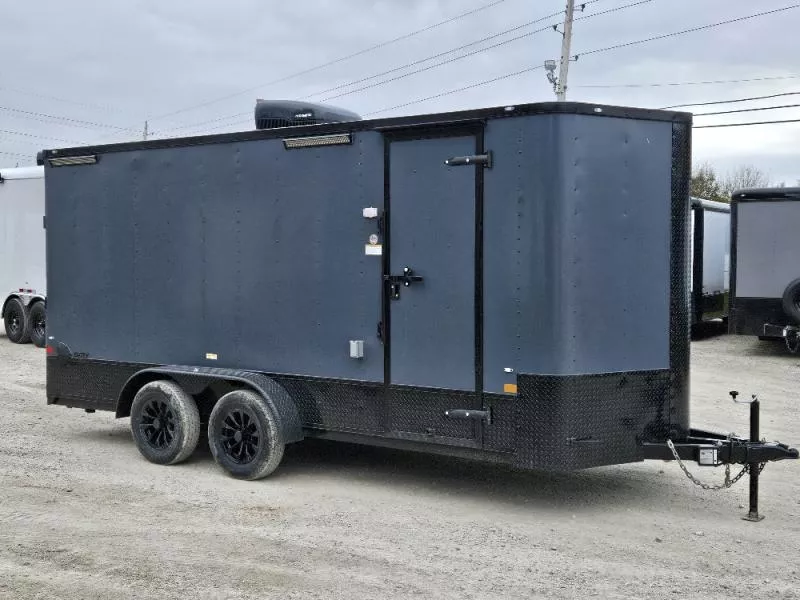 2025 Cargo Craft EV7182 (70327) 7'x18' Kynar Charcoal Gray V-Nose Grey  Enclosed Trailer