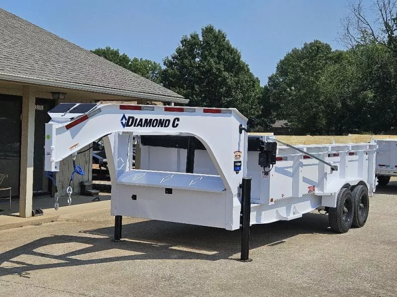 2025 Diamond C Trailers (05281) 16'X82" ARCTIC WHITE LPT210 LOW PROFILE TELESCOPIC DUMP TRAILER W/GOOSENECK