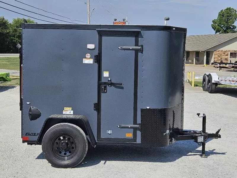 EV-581 5'X8'  (69990) Charcoal Gray Single Axle Enclosed Trailer with Ramp Door