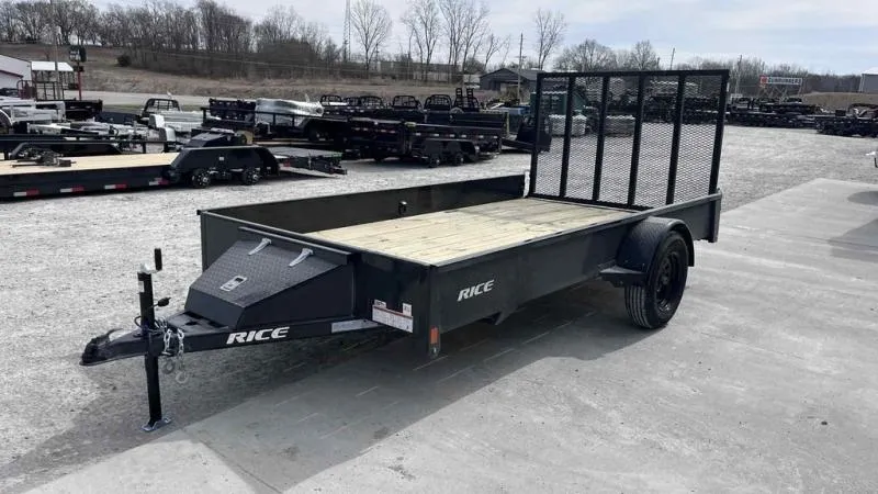 2026 Rice Trailers 76" X 12' Single Axle Utility Trailer 