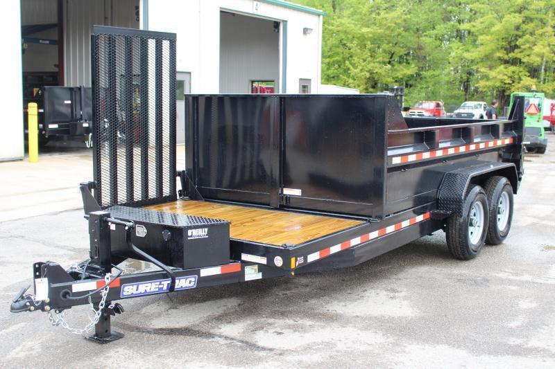 2025 Sure-Trac 7' x 12' + 4' Front Platform - Hydraulic Dump Trailer - Scissor Lift - Steel Ramps - 14000# GVW
