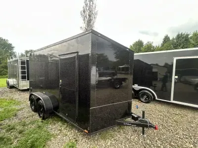 2027  7x14TA Hook and Line Cargo - Blackout - Spoiler - 7ft Int Trailer