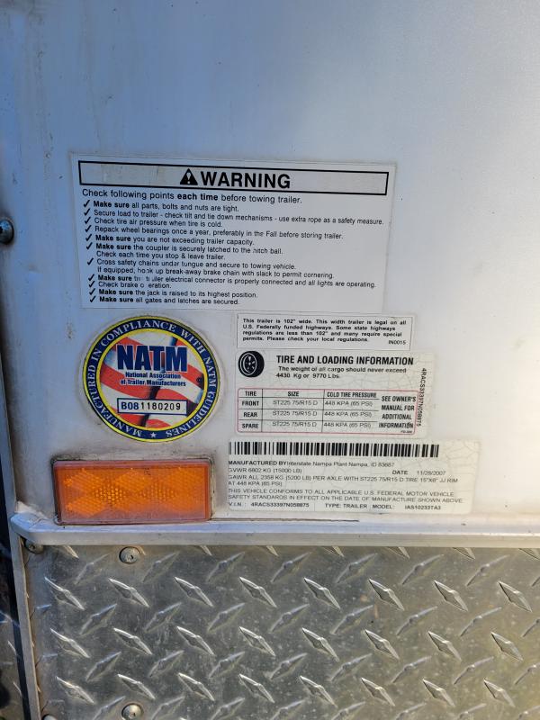 used Cargo (Enclosed) Trailers Interstate  for sale, in Carrolls, WA Thumbnail 5