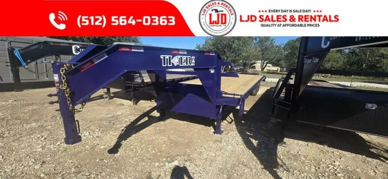 2025 Tiger - 102" X 27' - DOVE - Flatbed Trailer
