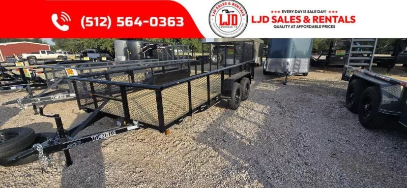 2025 Tiger - 83" x 16' Utility Trailer - 4' Gate - 2' Exp Sides
