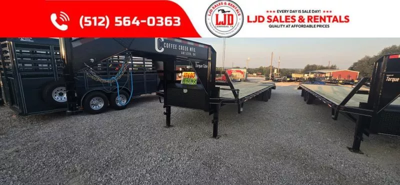 2026 Coffee Creek Flatbed /Deckover Trailer 102"x 35' Equipment Trailer