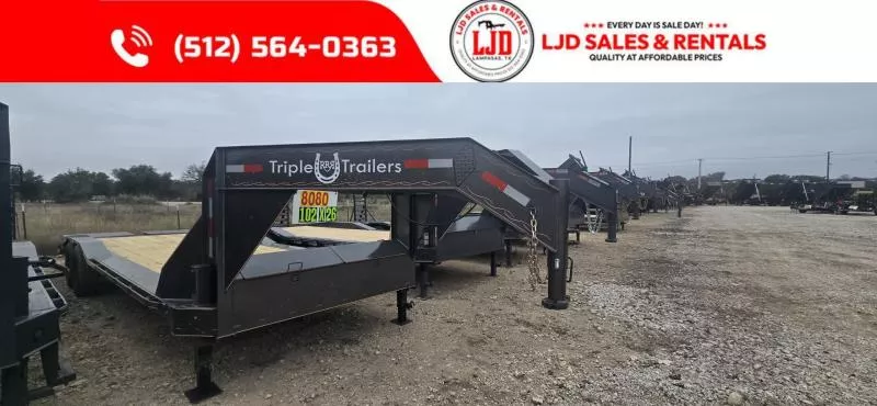 2026 Triple R  - Drive Over Fender - 102" x 26' - Equipment Trailer
