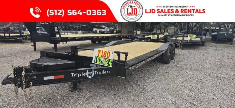 2026 Triple R  - Drive Over Fender - 102" x 24' - Equipment Trailer