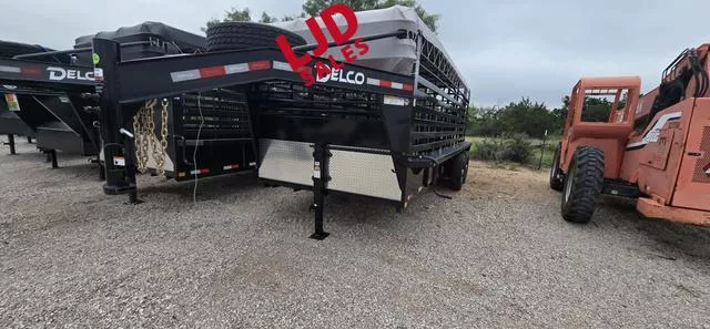 2025 Delco Trailers - Gooseneck Livestock - 6'8" X 20' - Lippert Torsion Axles - ButterFly Door - Tarp - 
