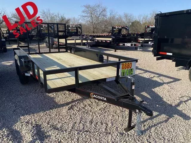 2026 Lacosta - Utility Trailer - 77"X12' - 4' Gate - 4500 GVWR