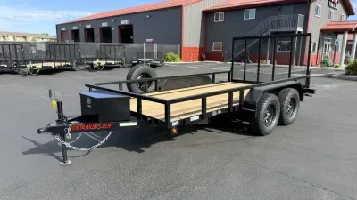 2026 Fox Trailers 83" x 14' Utility Trailer with Toolbox, E-Track, Spare & More