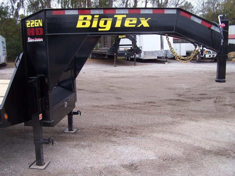 22GN28BK+5MR BIG TEX 33' GOOSENECK DUAL TANDEM FLAT BED W/ MEGA RAMPS