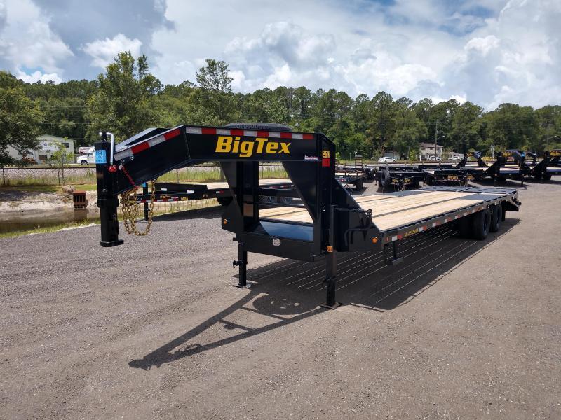 22GN-25D5A-MRBK BIG TEX 8.5' X 25' GOOSENECK DUAL TANDEM FLAT BED W/ MEGA RAMPS & FREE SPARE TIRE