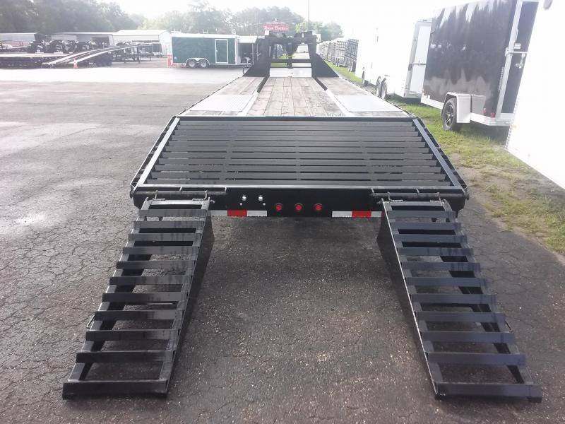 22GN20BK + 5 BIG TEX 25' GOOSENECK DUAL TANDEM FLATBED W/ 5' FOLD UP