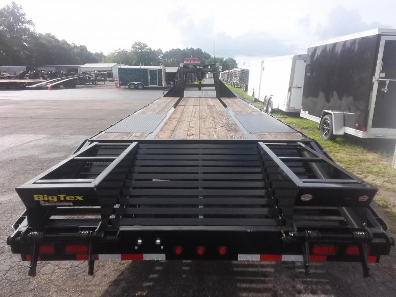 22GN20BK + 5 BIG TEX 25' GOOSENECK DUAL TANDEM FLATBED W/ 5' FOLD UP