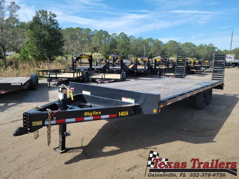 USED 14OA-21+3 BIG TEX 20' DECK OVER FLATBED W/ 5' STAND UP RAMPS USED 14OA-21+3 BIG TEX 20' DECK OVER FLATBED W/ 5' STAND UP RAMPS
