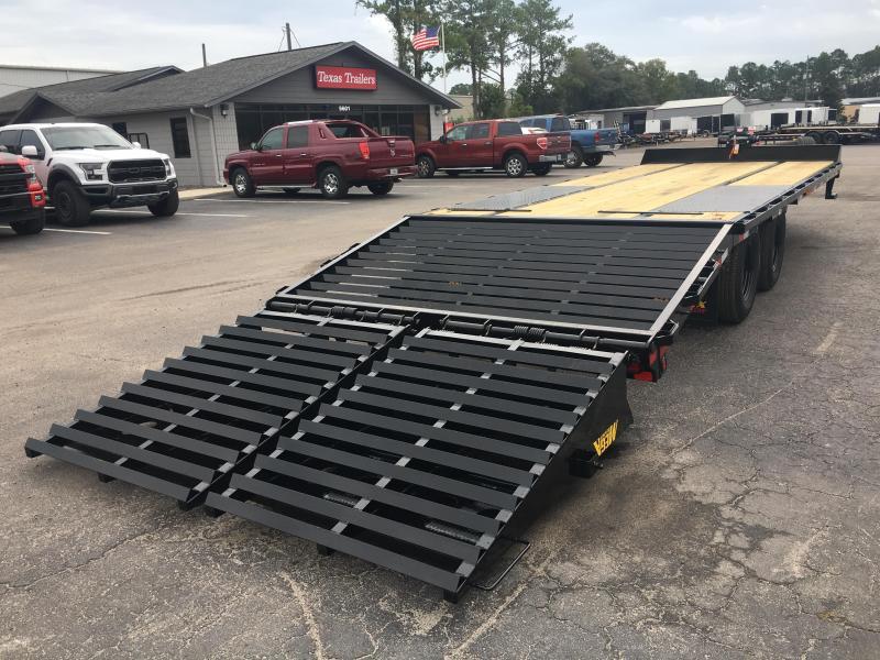 22PH20BK+5MR BIG TEX 25' FLATBED TRAILER W/ MEGA RAMPS Flatbed