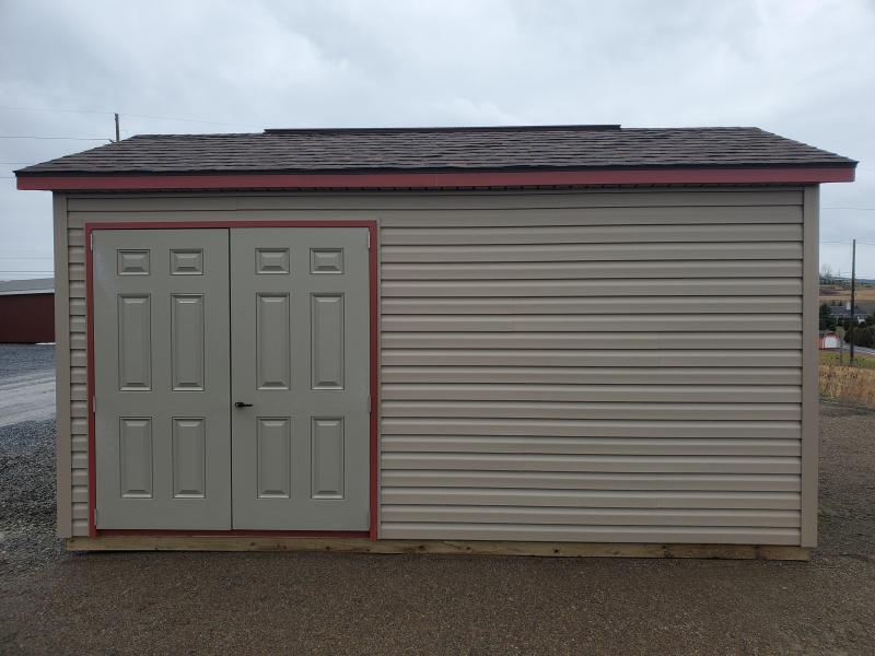 2021 Esh's 10x16 Cottage - Pebblestone Clay Vinyl Siding - Russet Red Trim - Rustic Redwood Shingles 2021 Esh's 10x16 Cottage - Pebblestone Clay Vinyl Siding - Russet Red Trim - Rustic Redwood Shingles