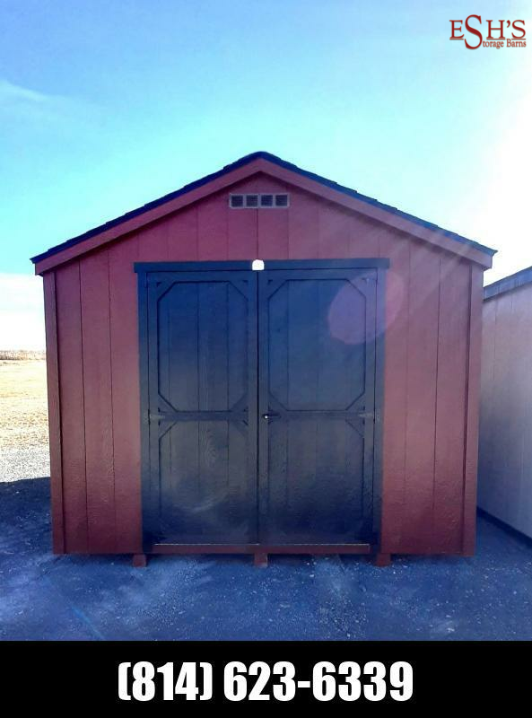 10x14 Value Line / Barn Red / Barn Red Trim / Rustic Black Shingles