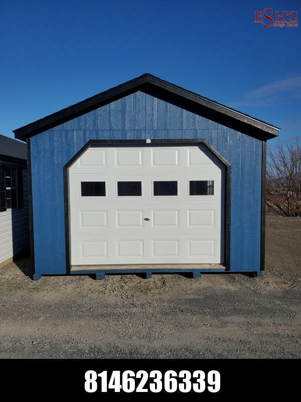 14x24 Cottage Garage / Endless Sea / Black Trim / Rustic Black Shingles