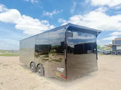 2026 Wells Cargo REVV 24' X 8.5' X 7' Car Hauler Enclosed Trailer Gray / Black 